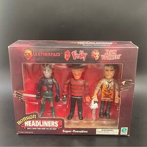 Horror Headliners Super-Poseables Jason, Freddy & Leatherface Figures